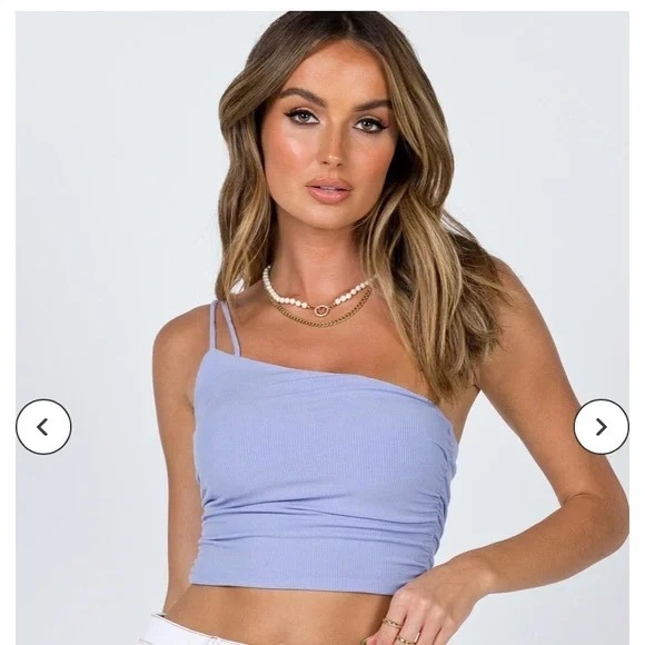 Princess Polly Tops - Princess Polly Light Purple Asymmetric Crop Top